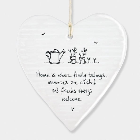 Home Is Where Family Belongs Wobbly Ripple Heart | 9cm x 9cm - Give And Glow