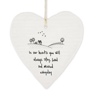 Loved And Missed Everyday Wobbly Ripple Heart | 9cm x 9cm - Give And Glow