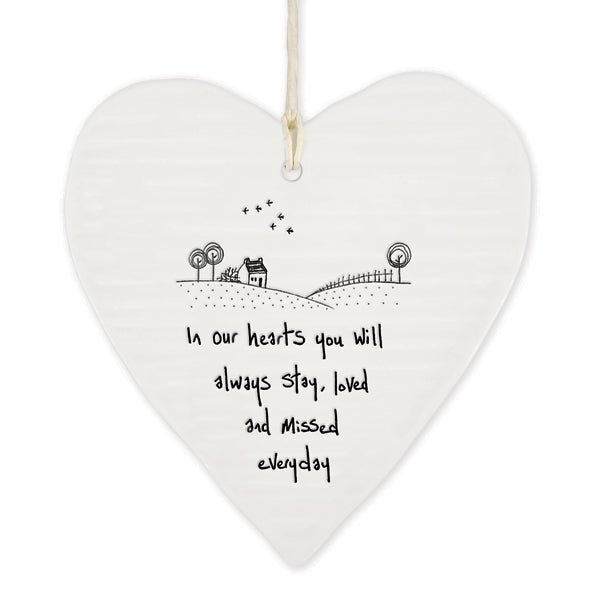 Loved And Missed Everyday Wobbly Ripple Heart | 9cm x 9cm - Give And Glow