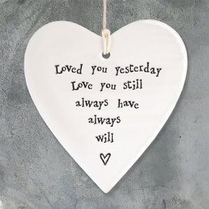 Loved You Yesterday Ceramic Heart | 9cm x 9.5cm - Give And Glow