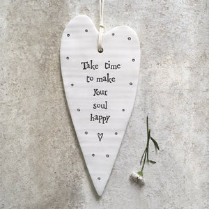 Make Your Soul Happy Long Wobbly Ripple Heart | 6cm x 13.7cm - Give And Glow