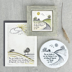May Your Troubles Be Less – Round Ceramic Coaster | 10cm x 10cm - Give And Glow