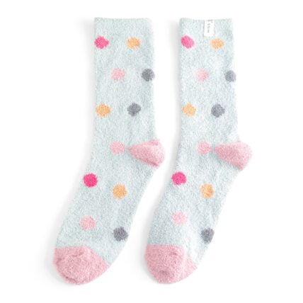 Miss Sparrow Fluffy Spots Socks Blue - Give And Glow
