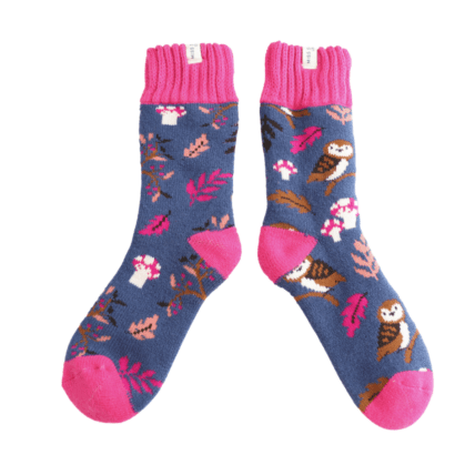 Miss Sparrow Winter Woodland Socks Navy - Give And Glow