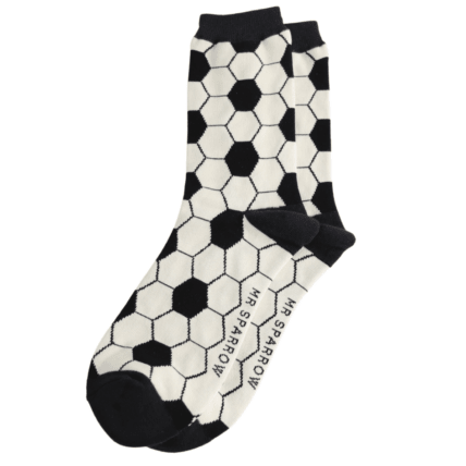 Mr Sparrow Football Pattern Socks White - Give And Glow