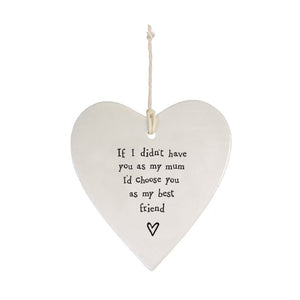 Mum Best Friend Ceramic Heart | 9cm x 9cm - Give And Glow