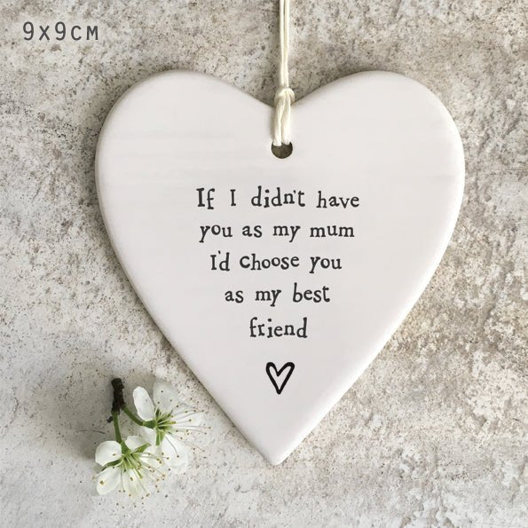 Mum Best Friend Ceramic Heart | 9cm x 9cm - Give And Glow