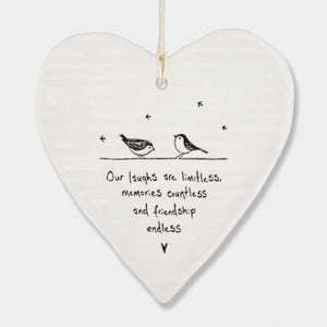 Our Laughs Are Limitless Friendship Endless Wobbly Ripple Heart | 9cm x 9cm - Give And Glow