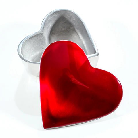 Red Heart Trinket Box | 10cm x 9.5cm | Recycled Aluminium - Give And Glow