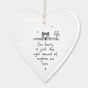 Right Amount Of Mayhem And Love Wobbly Ripple Heart | 9cm x 9cm - Give And Glow