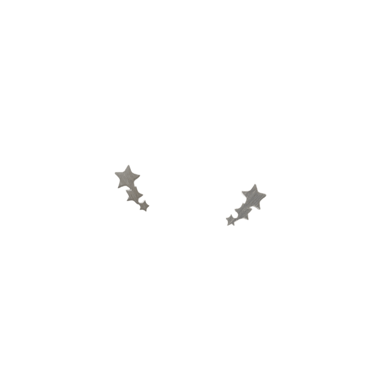 Shooting Star Silver Stud Earrings – Plated Stainless Steel - Give And Glow