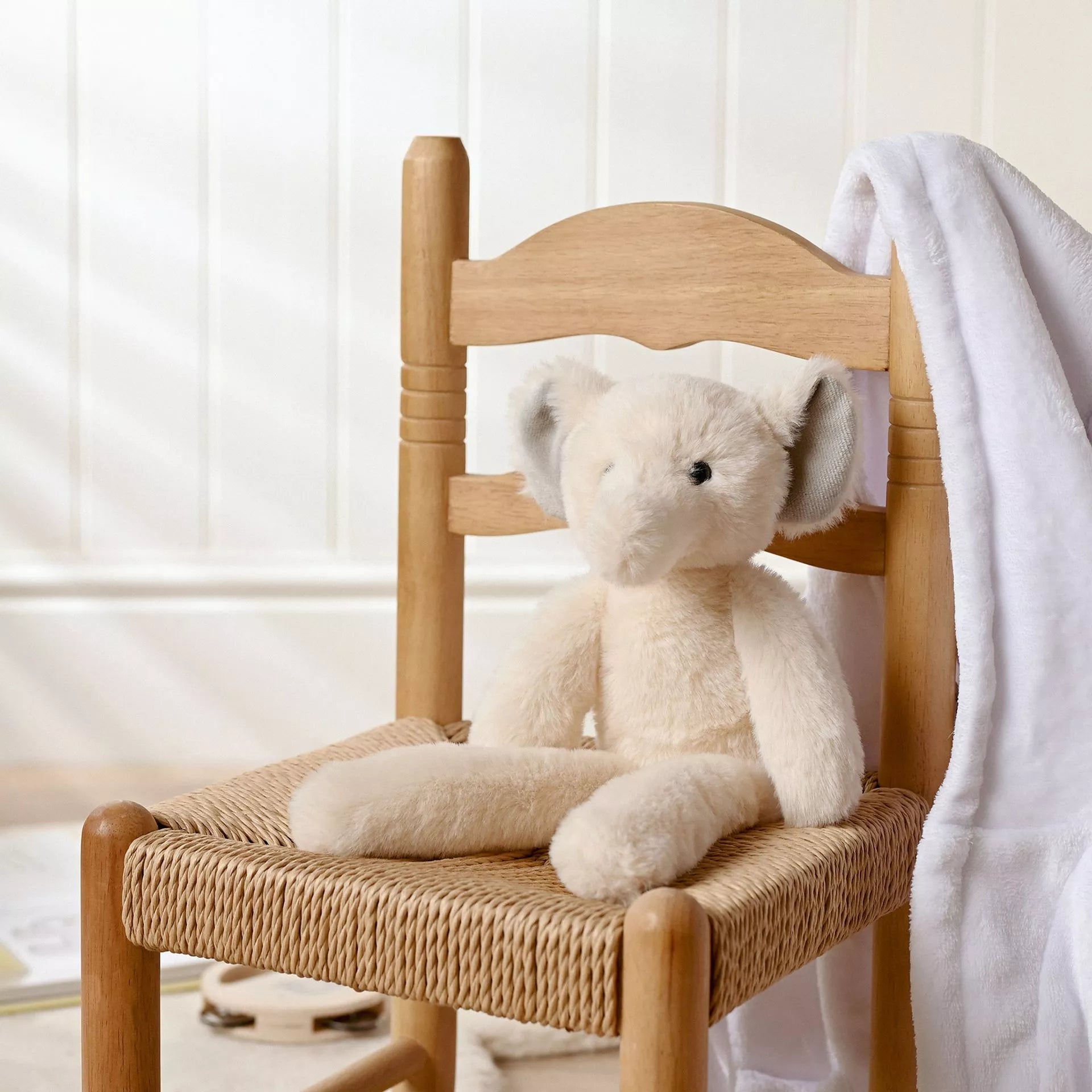 Softies Ellie the Plush Long Leg Cream Elephant – 35cm - Give And Glow