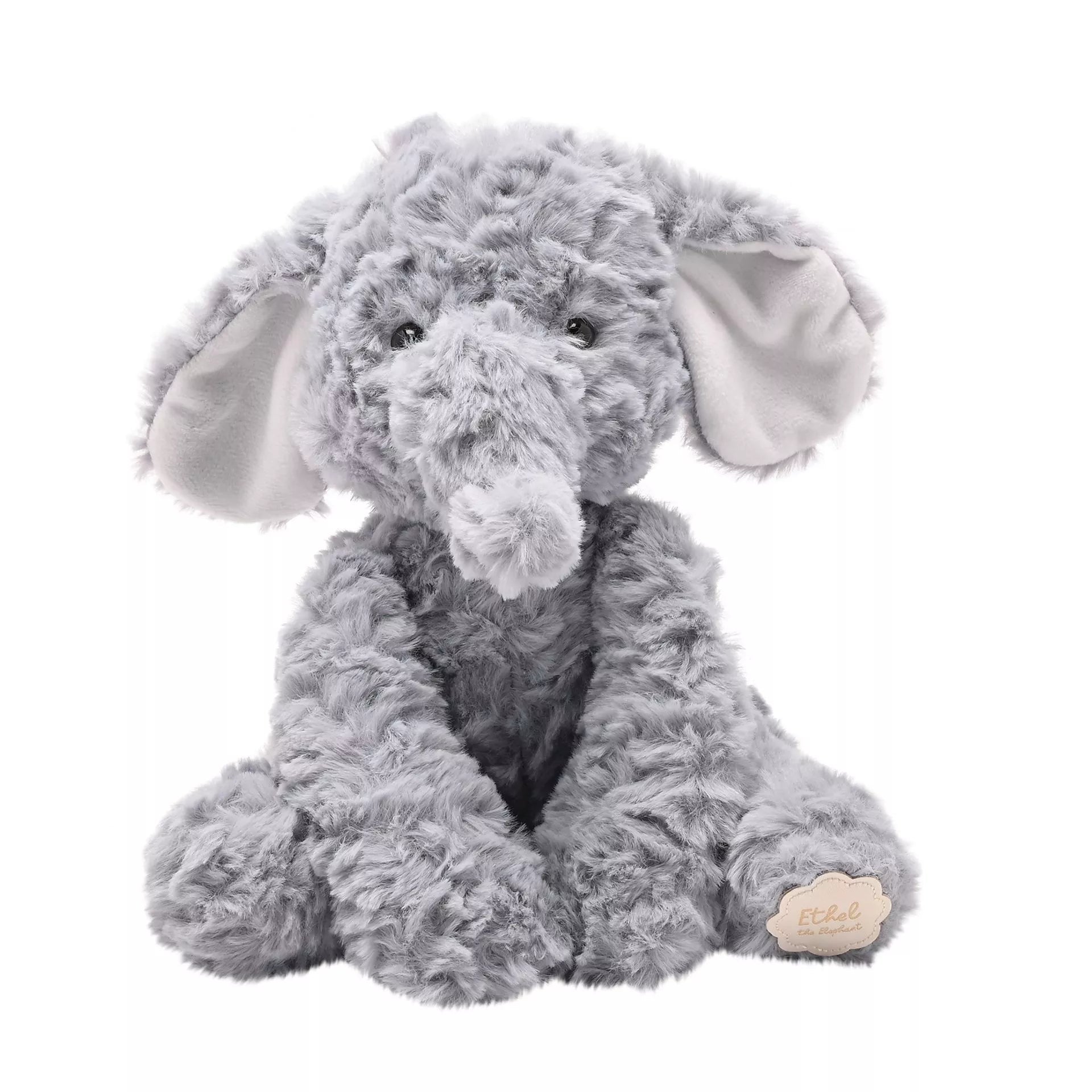 Softies Ethel the Plush Sitting Grey Elephant – 22cm - Give And Glow