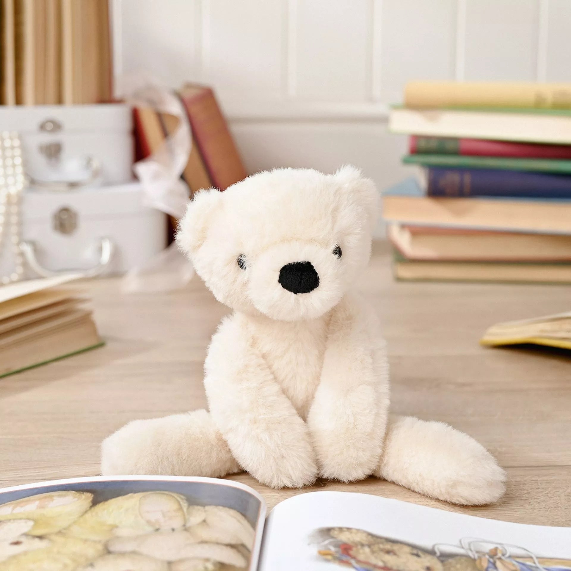 Softies Lola the Long Leg Plush Cream Teddy Bear – 30cm - Give And Glow
