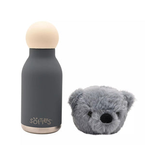 Softies Pip Plush Teddy Petrol Blue Stainless Steel Water Bottle – 500ml - Give And Glow