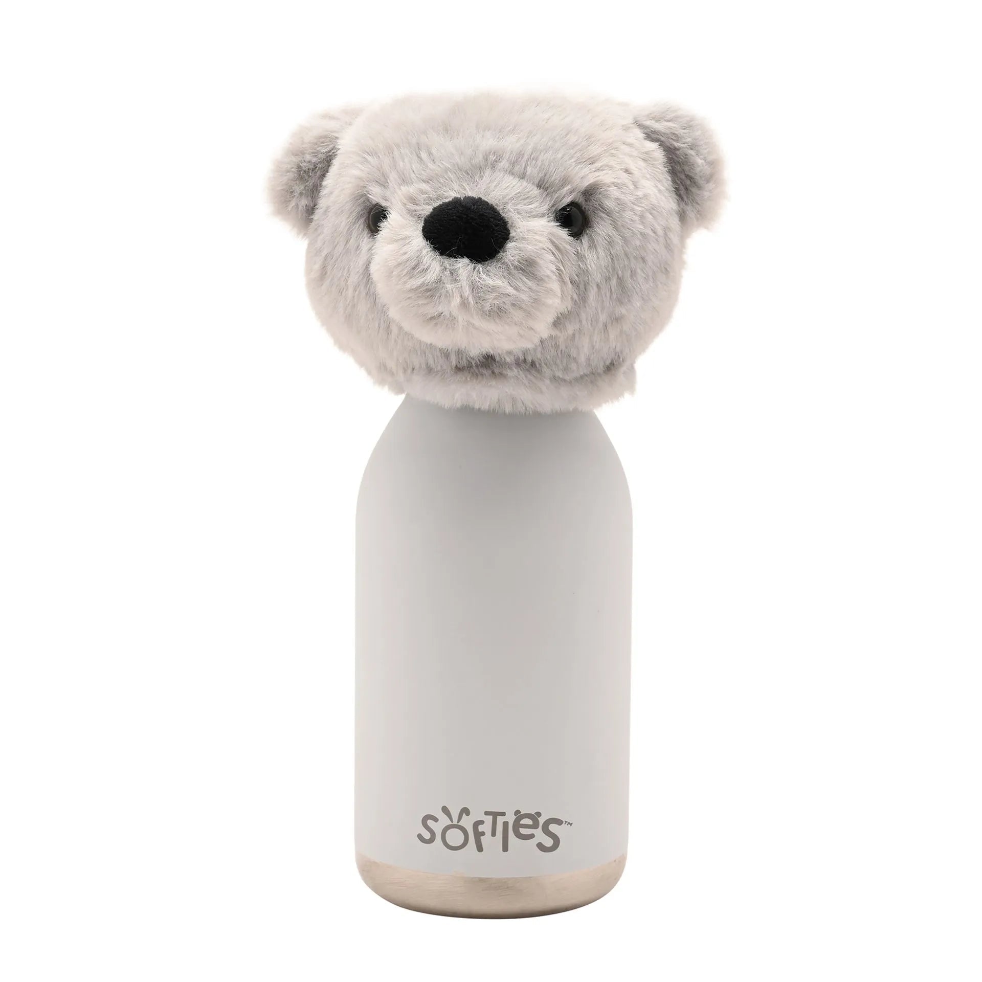 Softies Ste Plush Teddy Grey Stainless Steel Water Bottle – 500ml - Give And Glow