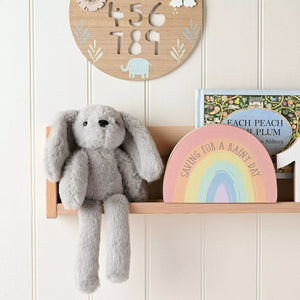 Softies Theo the Plush Long Leg Grey Bunny – 35cm - Give And Glow