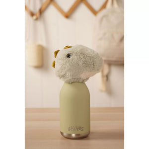 Softies Tommy Plush T-Rex Green Stainless Steel Water Bottle – 500ml - Give And Glow
