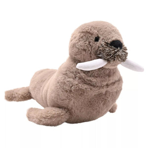Softies Walter the Plush Brown Walrus with Glow in the Dark Teeth – 30cm - Give And Glow
