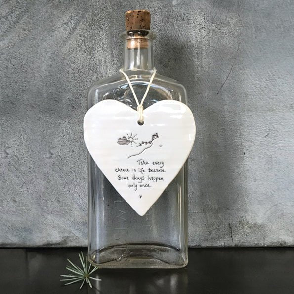 Take Every Chance In Life Wobbly Ripple Heart | 9cm x 9cm - Give And Glow
