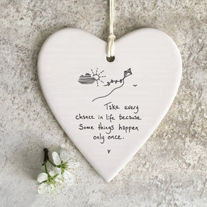 Take Every Chance In Life Wobbly Ripple Heart | 9cm x 9cm - Give And Glow