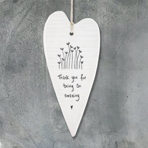 Thank You For Being So Amazing Long Wobbly Ripple Heart | 6cm x 13.7cm - Give And Glow
