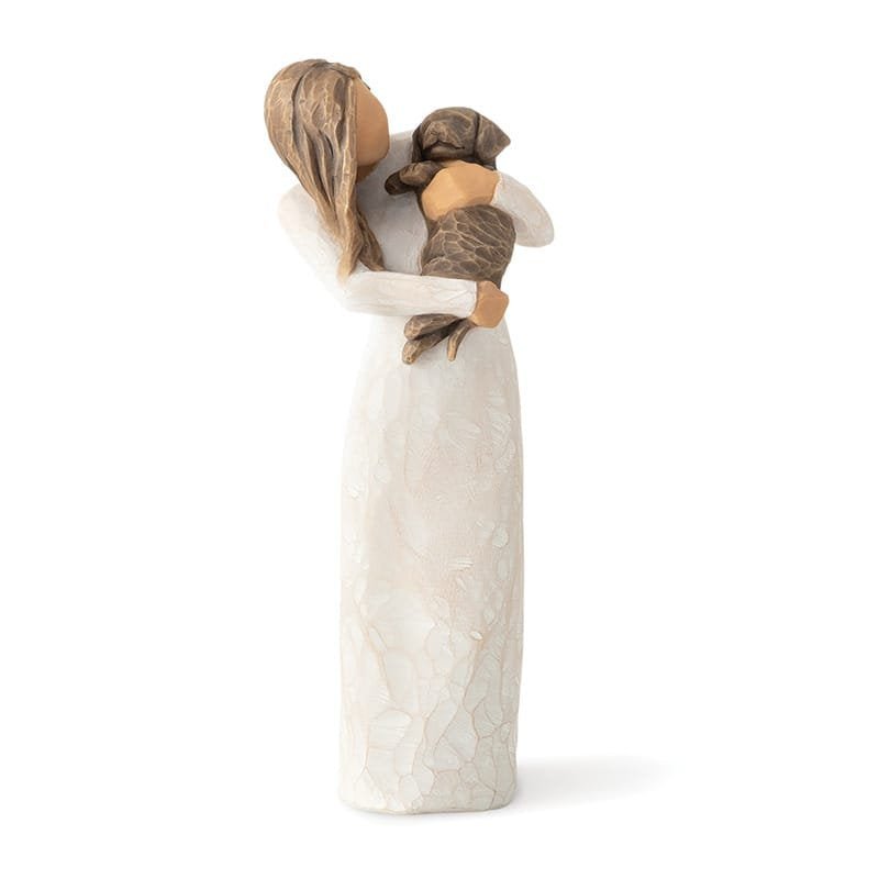 Willow Tree Adorable You (Dark Dog) Figurine | 19.5cm | Hand-Painted Casting - Give And Glow