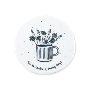 You Are Capable of Amazing Things – Round Ceramic Coaster | 10cm x 10cm - Give And Glow