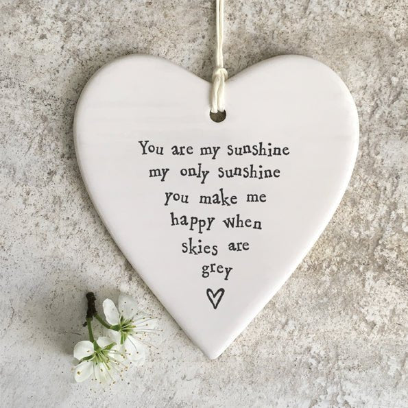 You Are My Sunshine Ceramic Heart | 9cm x 9.5cm - Give And Glow