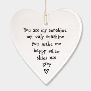 You Are My Sunshine Ceramic Heart | 9cm x 9.5cm - Give And Glow