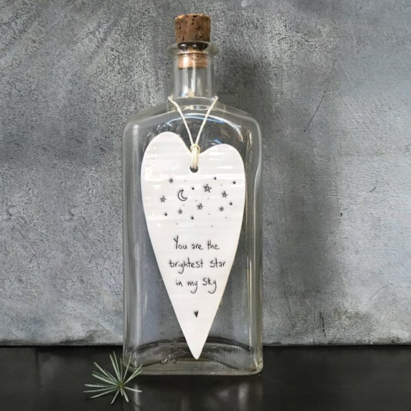 You Are The Brightest Star Long Wobbly Ripple Heart | 6cm x 13.7cm - Give And Glow