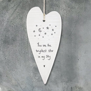 You Are The Brightest Star Long Wobbly Ripple Heart | 6cm x 13.7cm - Give And Glow