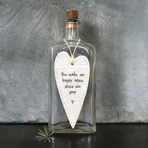 You Make Me Happy Long Wobbly Ripple Heart | 6cm x 13.7cm - Give And Glow