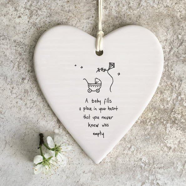 A Baby Fills A Place In Your Heart Wobbly Ripple Heart | 9cm x 9cm - Give And Glow