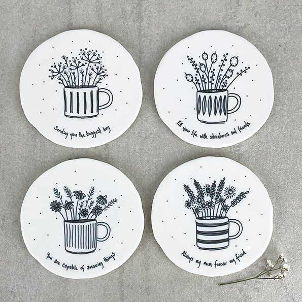 Always My Mum Forever My Friend – Round Ceramic Coaster | 10cm x 10cm - Give And Glow