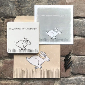 Always Remember Some Bunny Loves You – Square Ceramic Coaster | 10.5cm - Give And Glow