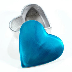 Aqua Heart Trinket Box | 10cm x 9.5cm | Recycled Aluminium - Give And Glow