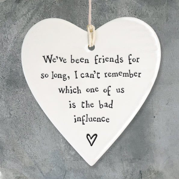 Bad Influence Friends Ceramic Heart | 9cm x 9cm - Give And Glow