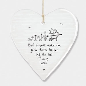 Best Friends Make The Good Times Better Wobbly Ripple Heart | 9cm x 9cm - Give And Glow