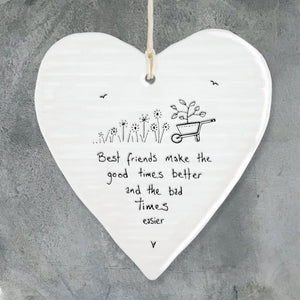 Best Friends Make The Good Times Better Wobbly Ripple Heart | 9cm x 9cm - Give And Glow