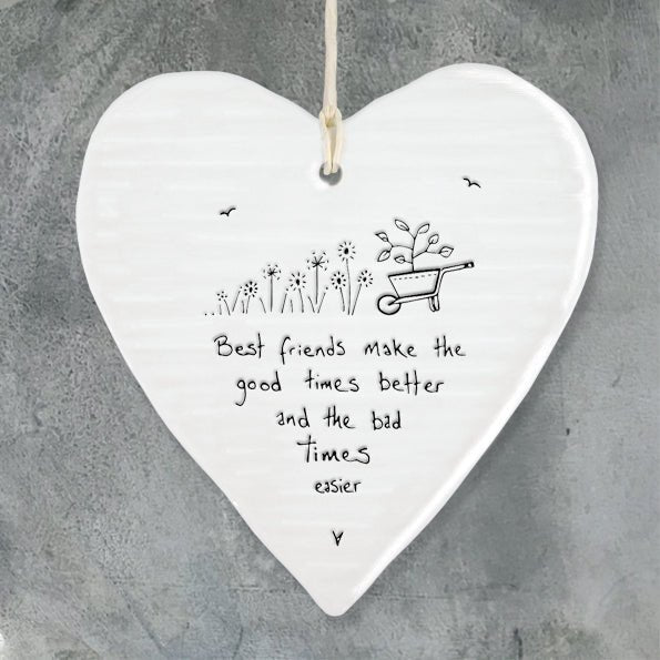 Best Friends Make The Good Times Better Wobbly Ripple Heart | 9cm x 9cm - Give And Glow