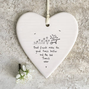 Best Friends Make The Good Times Better Wobbly Ripple Heart | 9cm x 9cm - Give And Glow