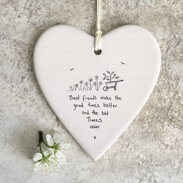 Best Friends Make The Good Times Better Wobbly Ripple Heart | 9cm x 9cm - Give And Glow