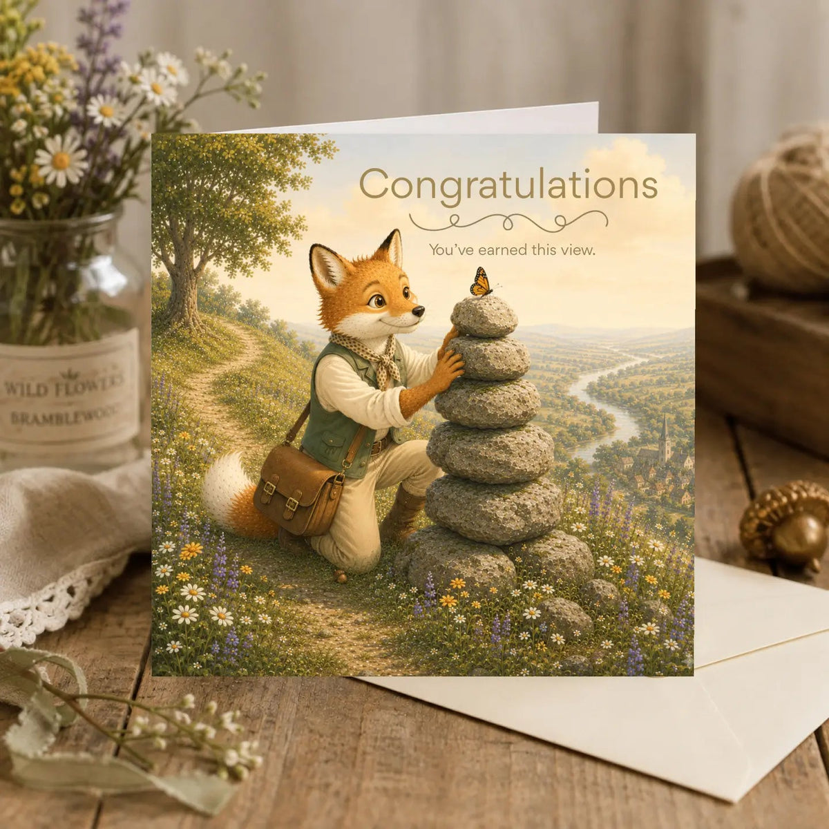 Bramblewood Greeting Card Finley the Fox Congratulations Wholesale 6 Pack - Give And Glow