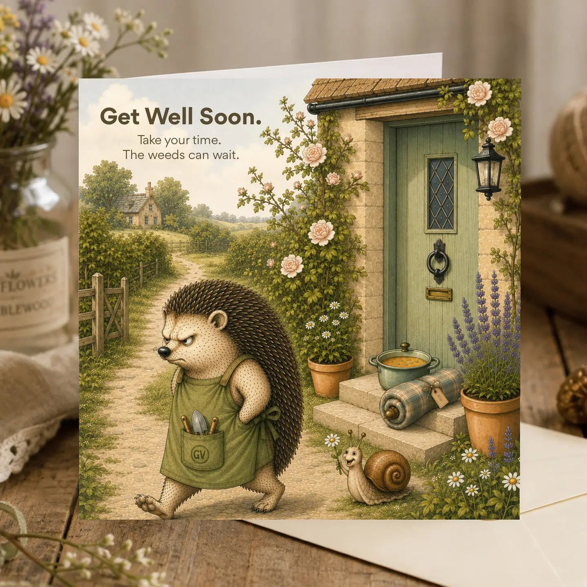 Bramblewood Greeting Card Humphrey the Hedgehog Get Well Soon Wholesale 6 Pack - Give And Glow