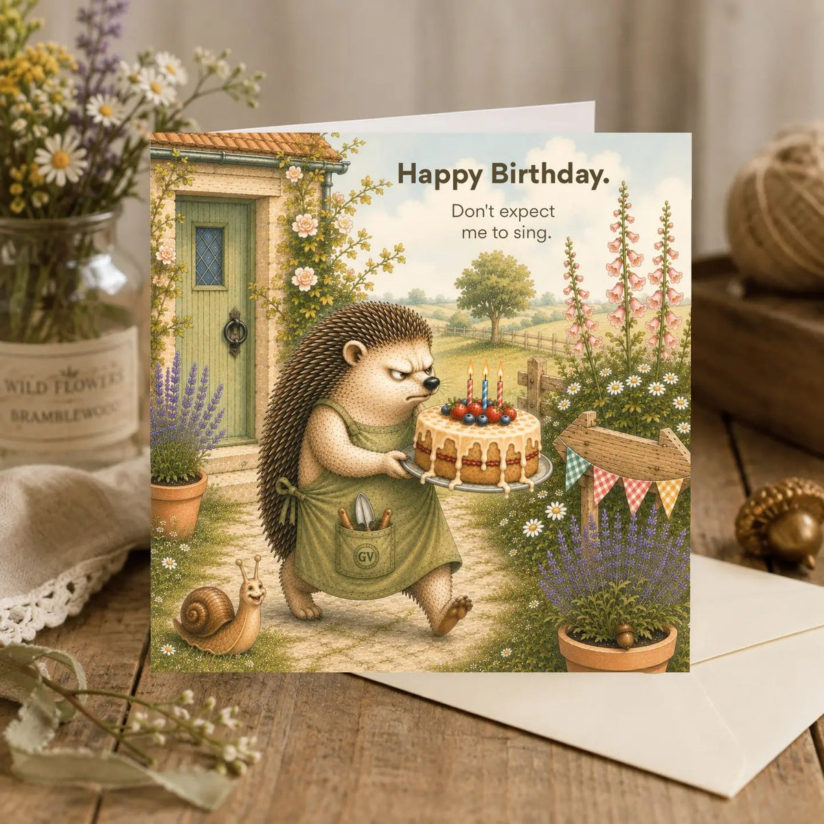 Bramblewood Greeting Card Humphrey the Hedgehog Happy Birthday Wholesale 6 Pack - Give And Glow