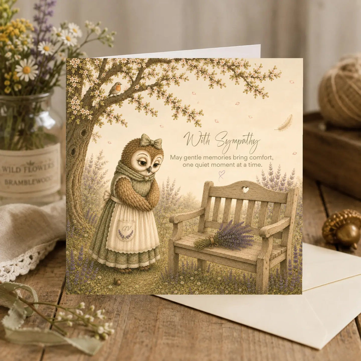 Bramblewood Greeting Card Olive the Owl Sympathy Wholesale 6 Pack - Give And Glow