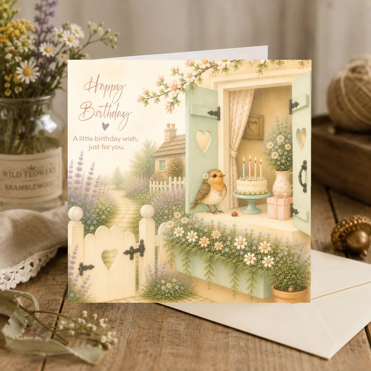 Bramblewood Greeting Card Rosie the Robin Happy Birthday Wholesale 6 Pack - Give And Glow