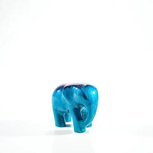 Brushed Aqua Elephant Medium Ornament | 7cm | Recycled Aluminium - Give And Glow