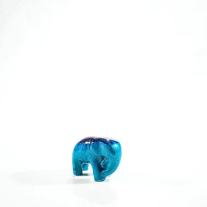 Brushed Aqua Elephant Small Ornament | 5cm | Recycled Aluminium - Give And Glow